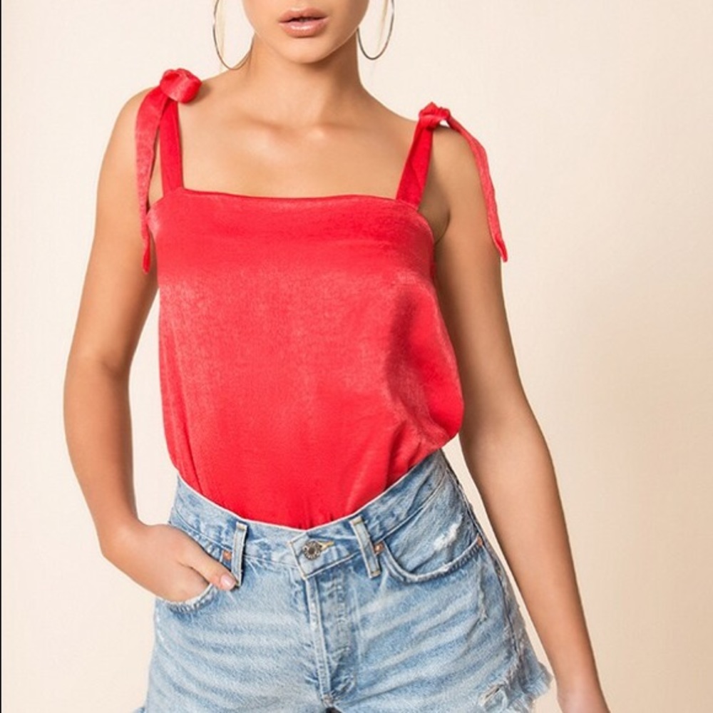 Superdown andrea tie strap bodysuit